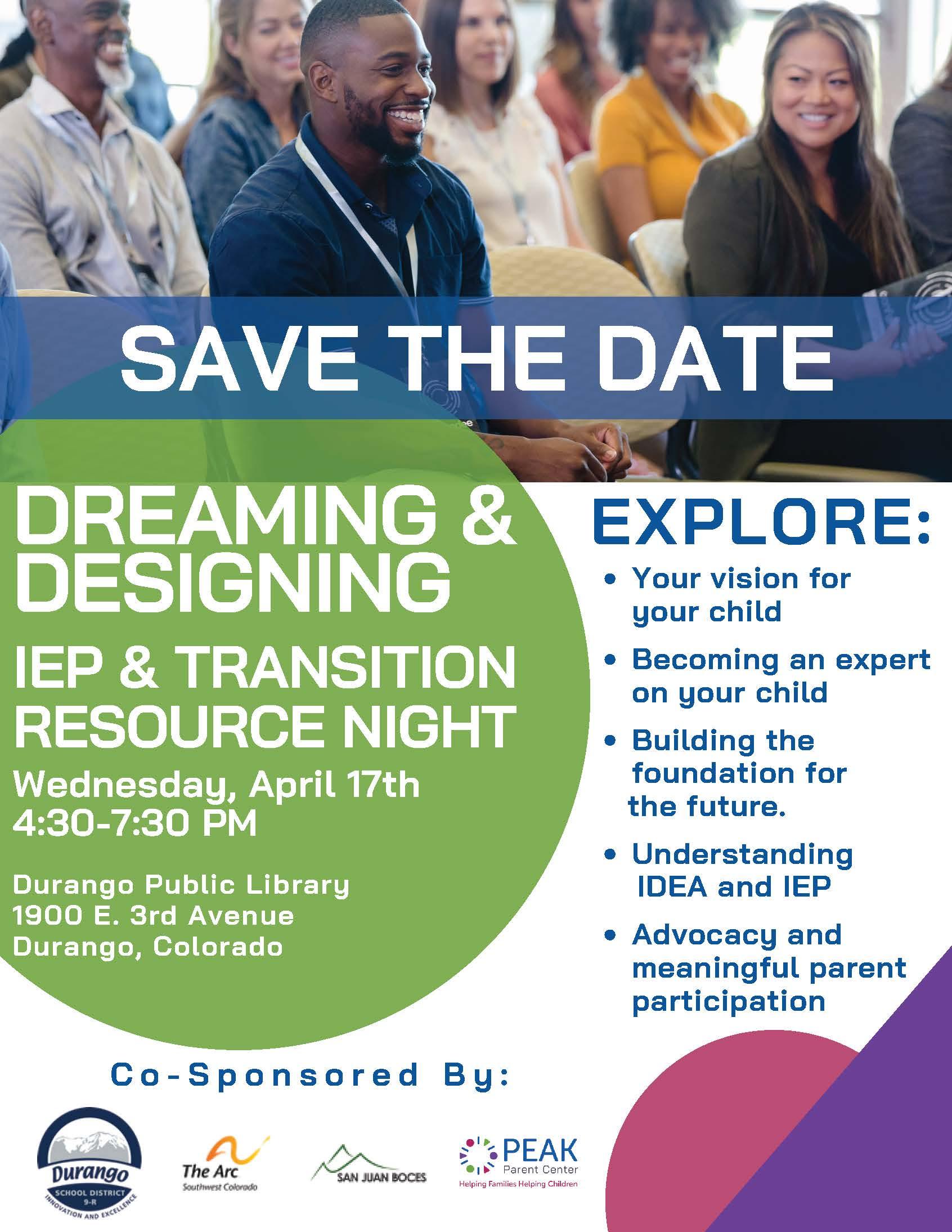IEP & Transition Resource Night  poster